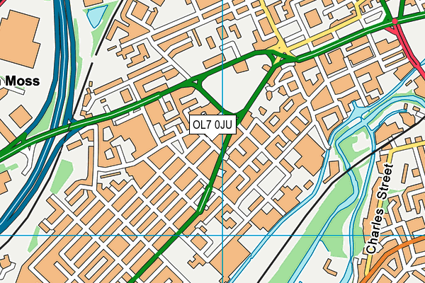OL7 0JU map - OS VectorMap District (Ordnance Survey)