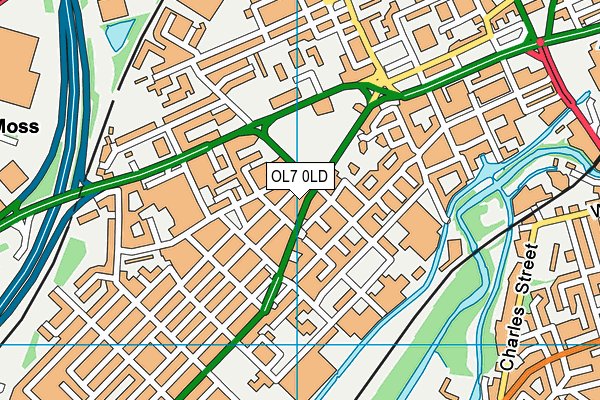 OL7 0LD map - OS VectorMap District (Ordnance Survey)