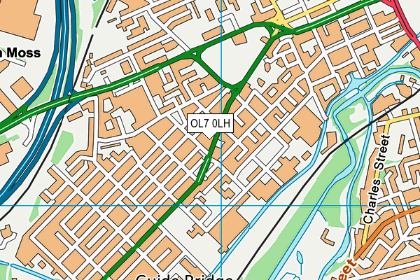 OL7 0LH map - OS VectorMap District (Ordnance Survey)
