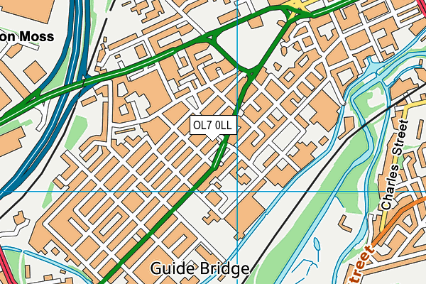 OL7 0LL map - OS VectorMap District (Ordnance Survey)