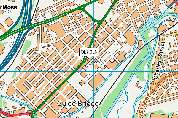 OL7 0LN map - OS VectorMap District (Ordnance Survey)