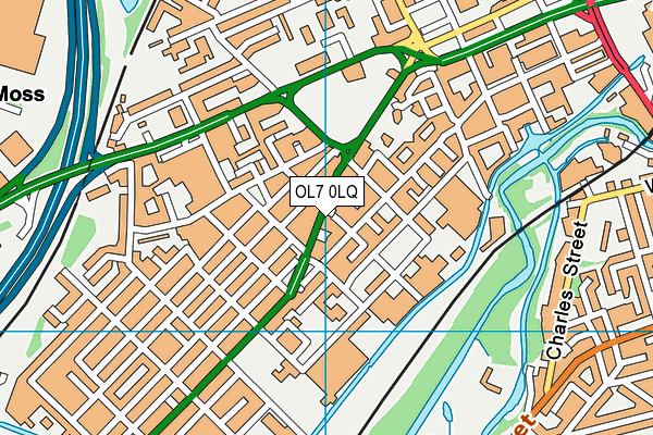 OL7 0LQ map - OS VectorMap District (Ordnance Survey)