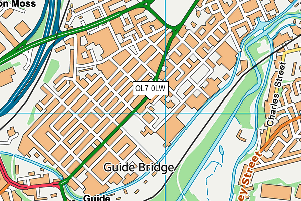 OL7 0LW map - OS VectorMap District (Ordnance Survey)