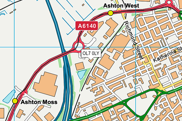 Village Gym (Ashton Moss) map (OL7 0LY) - OS VectorMap District (Ordnance Survey)