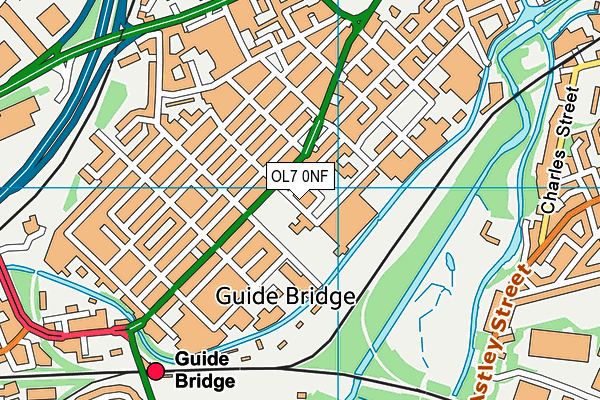 OL7 0NF map - OS VectorMap District (Ordnance Survey)