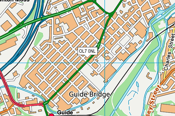 OL7 0NL map - OS VectorMap District (Ordnance Survey)