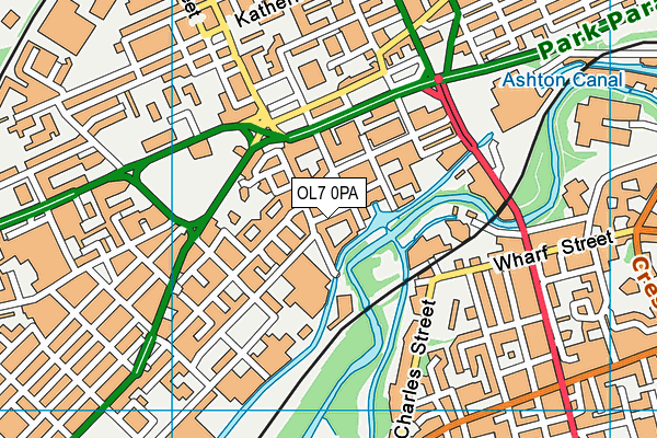OL7 0PA map - OS VectorMap District (Ordnance Survey)