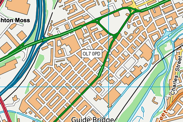 OL7 0PD map - OS VectorMap District (Ordnance Survey)