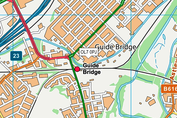 OL7 0PJ map - OS VectorMap District (Ordnance Survey)