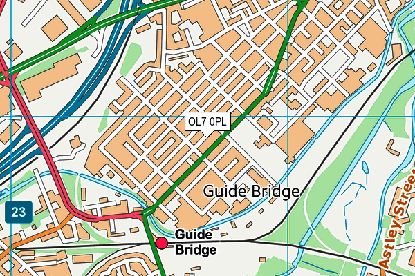 OL7 0PL map - OS VectorMap District (Ordnance Survey)
