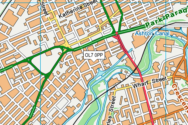OL7 0PP map - OS VectorMap District (Ordnance Survey)