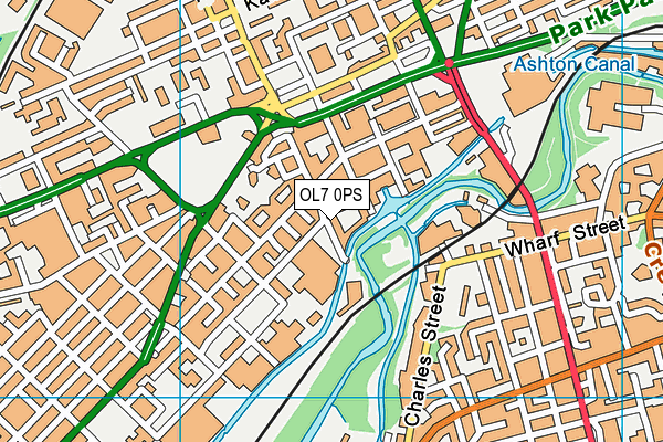 OL7 0PS map - OS VectorMap District (Ordnance Survey)