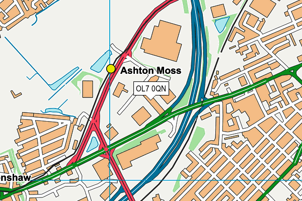 OL7 0QN map - OS VectorMap District (Ordnance Survey)