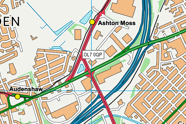 OL7 0QP map - OS VectorMap District (Ordnance Survey)