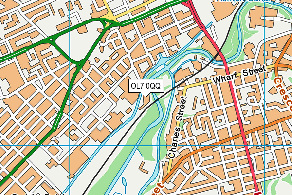 OL7 0QQ map - OS VectorMap District (Ordnance Survey)