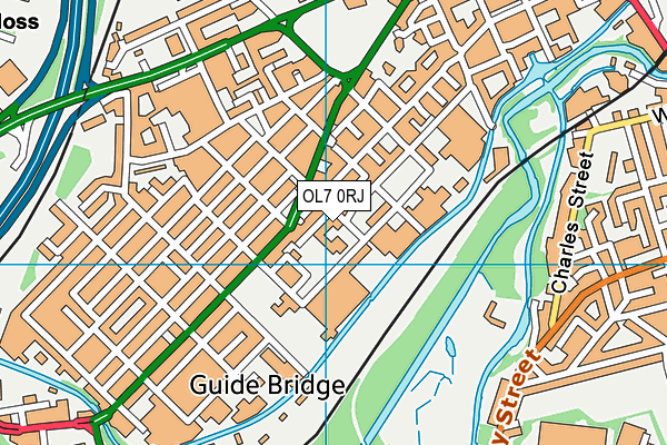 OL7 0RJ map - OS VectorMap District (Ordnance Survey)