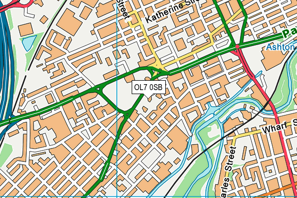 OL7 0SB map - OS VectorMap District (Ordnance Survey)