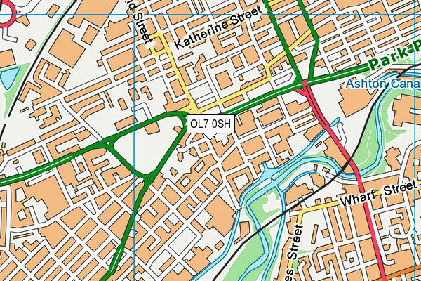 OL7 0SH map - OS VectorMap District (Ordnance Survey)