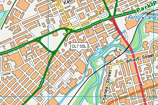 OL7 0SL map - OS VectorMap District (Ordnance Survey)