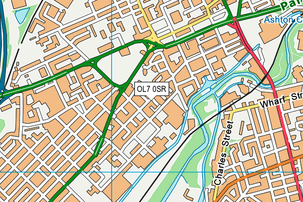 OL7 0SR map - OS VectorMap District (Ordnance Survey)