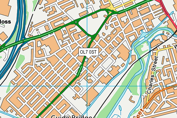 OL7 0ST map - OS VectorMap District (Ordnance Survey)