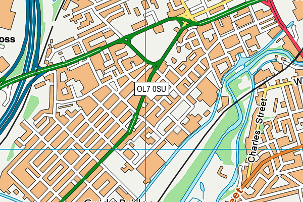 OL7 0SU map - OS VectorMap District (Ordnance Survey)