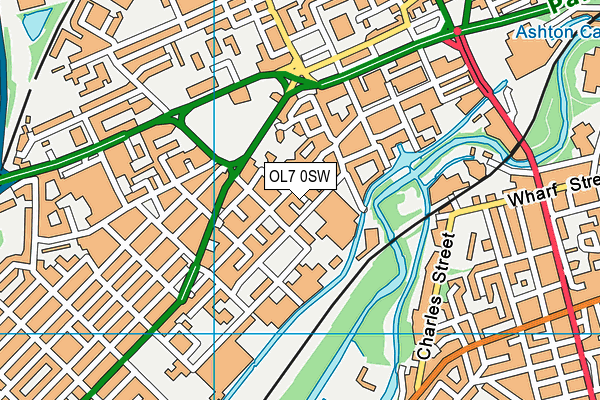 OL7 0SW map - OS VectorMap District (Ordnance Survey)