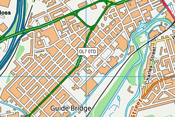 OL7 0TD map - OS VectorMap District (Ordnance Survey)