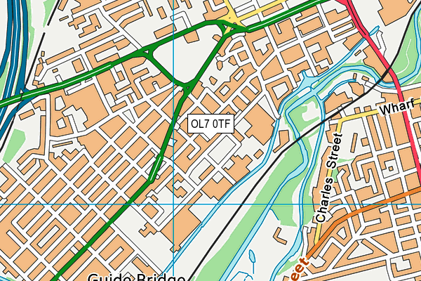 OL7 0TF map - OS VectorMap District (Ordnance Survey)