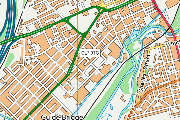 OL7 0TG map - OS VectorMap District (Ordnance Survey)