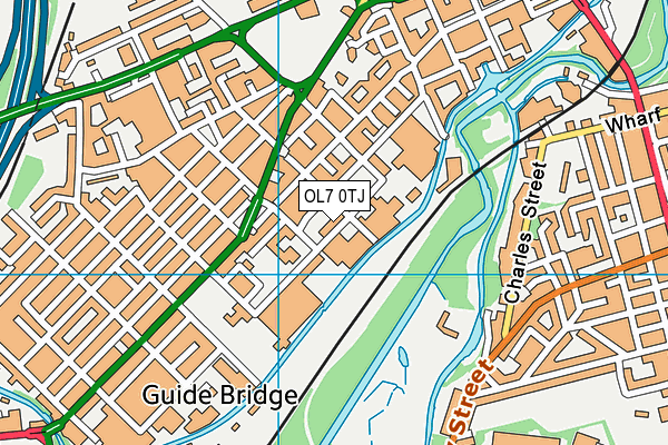 OL7 0TJ map - OS VectorMap District (Ordnance Survey)