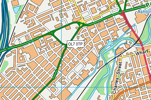 OL7 0TP map - OS VectorMap District (Ordnance Survey)