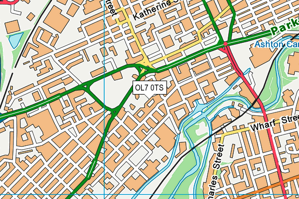 OL7 0TS map - OS VectorMap District (Ordnance Survey)