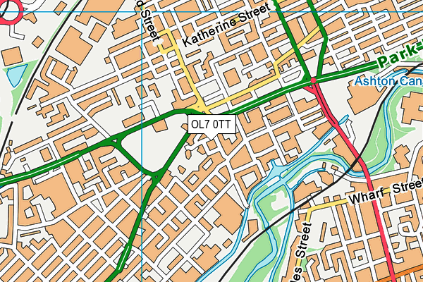 OL7 0TT map - OS VectorMap District (Ordnance Survey)