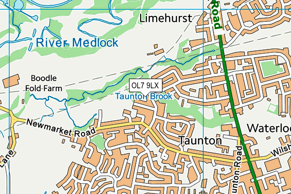 OL7 9LX map - OS VectorMap District (Ordnance Survey)