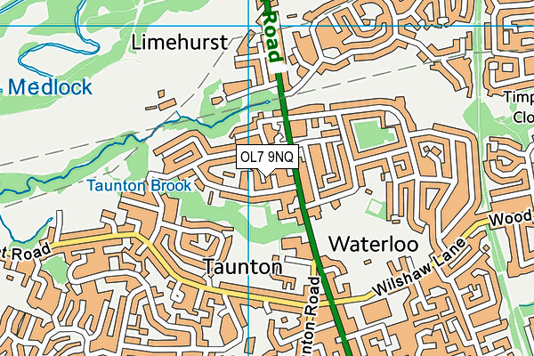 OL7 9NQ map - OS VectorMap District (Ordnance Survey)