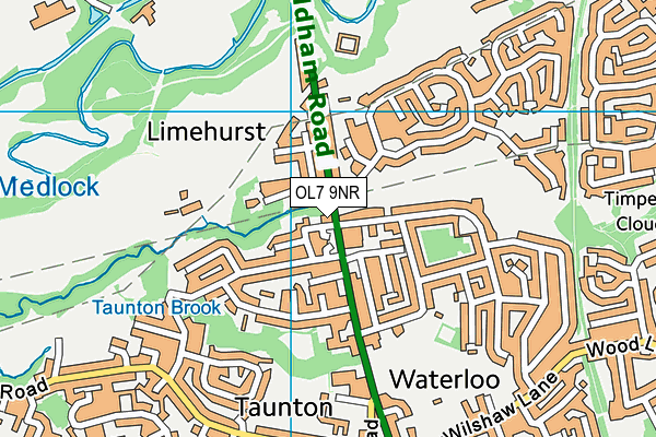 OL7 9NR map - OS VectorMap District (Ordnance Survey)