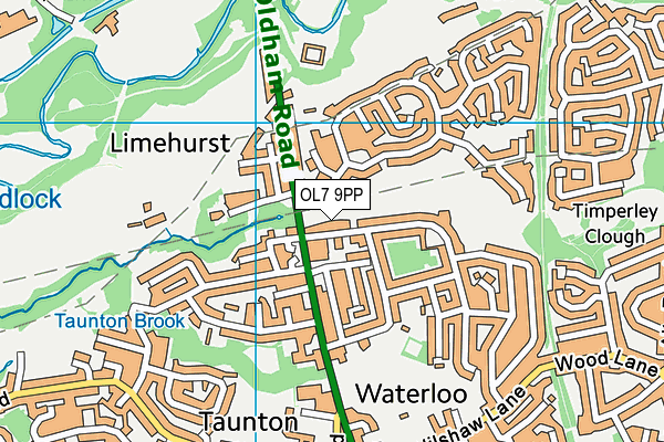 OL7 9PP map - OS VectorMap District (Ordnance Survey)