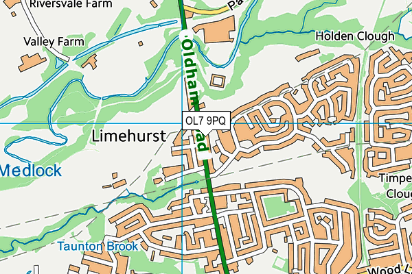 OL7 9PQ map - OS VectorMap District (Ordnance Survey)