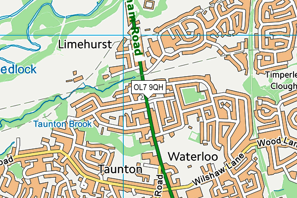 OL7 9QH map - OS VectorMap District (Ordnance Survey)
