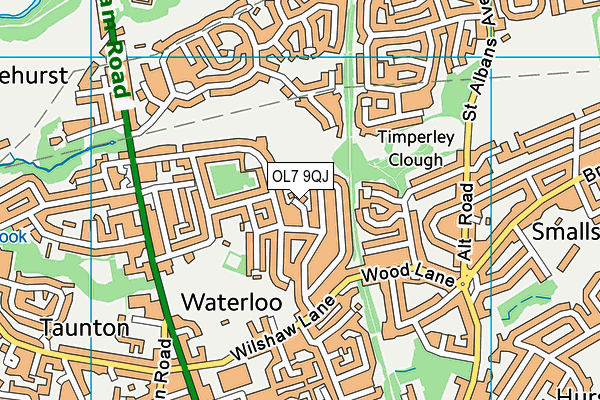 OL7 9QJ map - OS VectorMap District (Ordnance Survey)