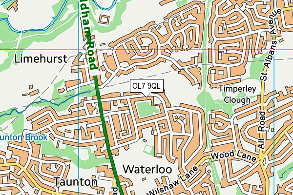 OL7 9QL map - OS VectorMap District (Ordnance Survey)