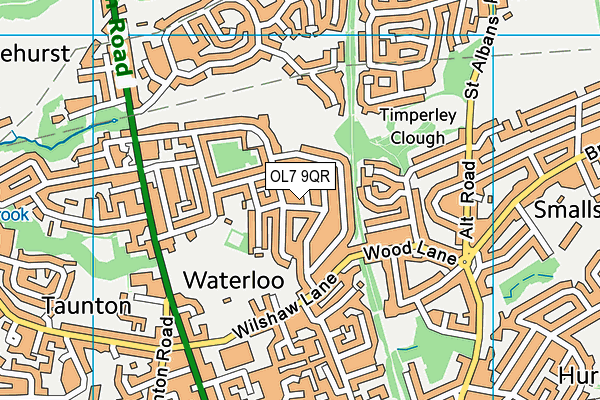 OL7 9QR map - OS VectorMap District (Ordnance Survey)