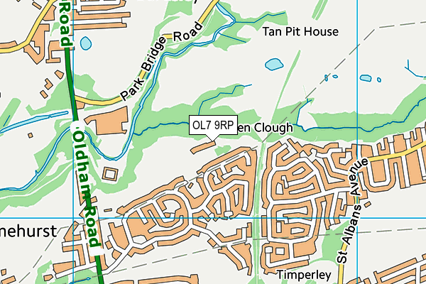 OL7 9RP map - OS VectorMap District (Ordnance Survey)