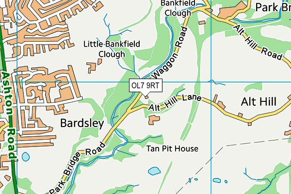 OL7 9RT map - OS VectorMap District (Ordnance Survey)