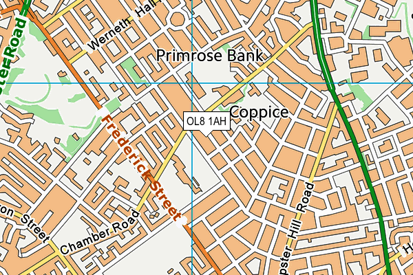 OL8 1AH map - OS VectorMap District (Ordnance Survey)