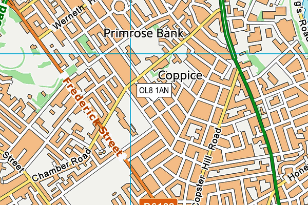 OL8 1AN map - OS VectorMap District (Ordnance Survey)