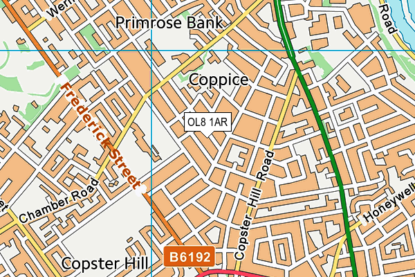 OL8 1AR map - OS VectorMap District (Ordnance Survey)