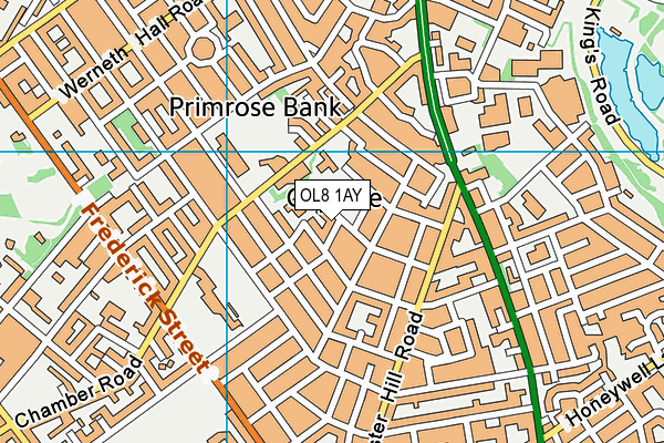 OL8 1AY map - OS VectorMap District (Ordnance Survey)