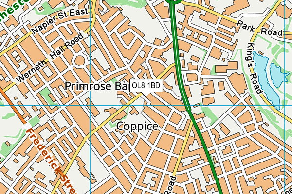 OL8 1BD map - OS VectorMap District (Ordnance Survey)